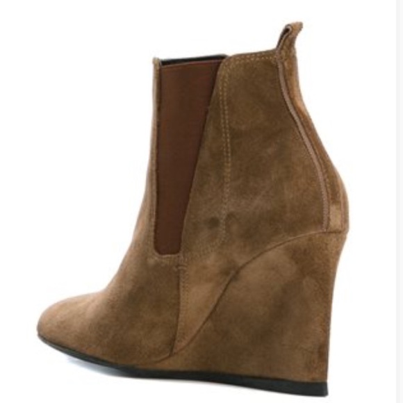 NEW Lanvin Chelsea Suede Wedge Booties Boots - Picture 2 of 8